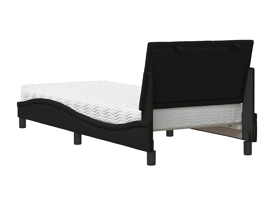 Cama com colchão 90x190 cm tecido preto