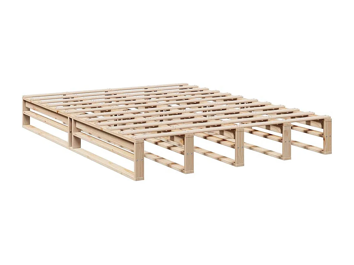 Lit bibliothèque sans matelas 160x200 cm bois massif de pin