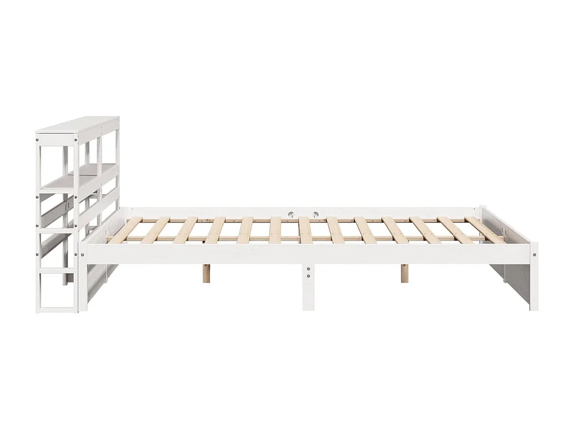 Estructura de cama con cabecero sin colchón blanco 180x200 cm