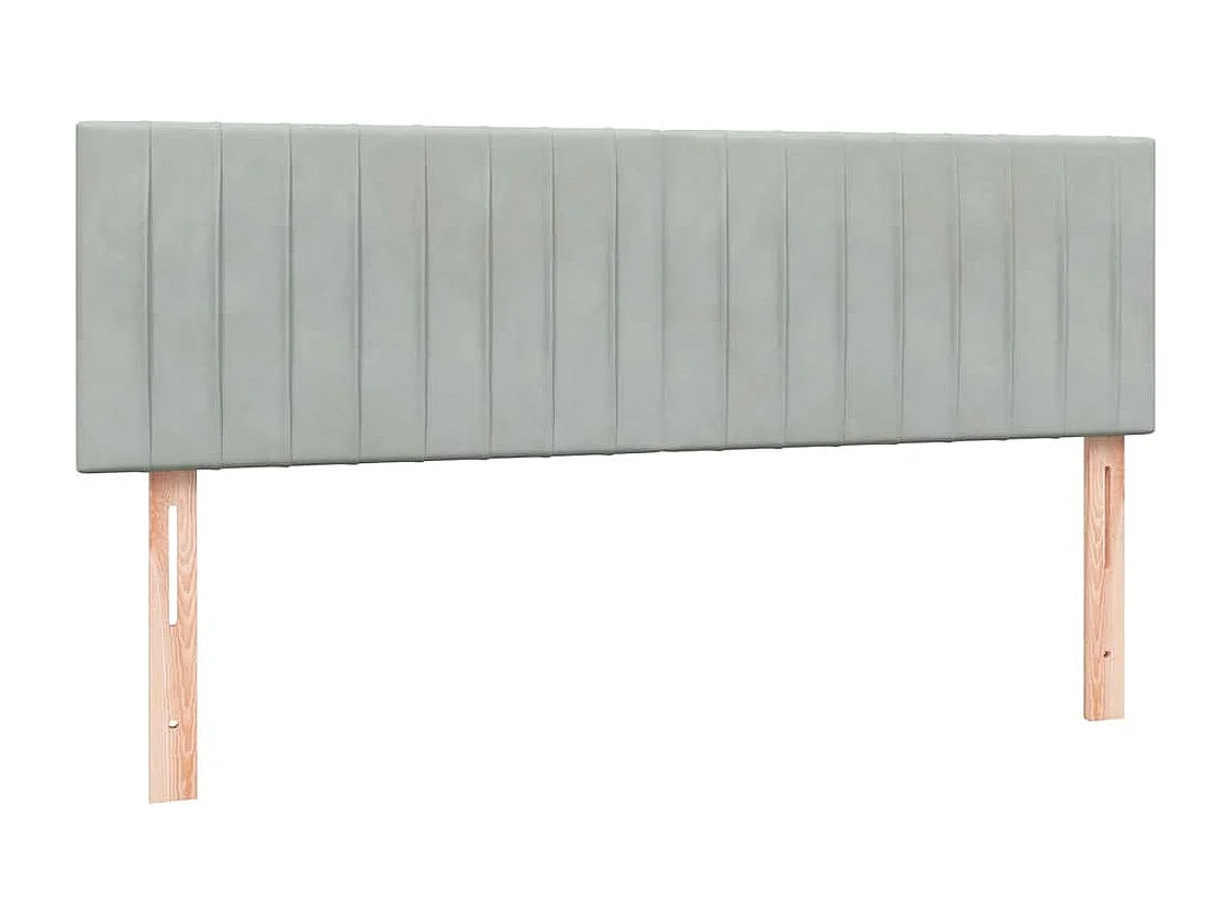 Cama com molas/colchão 160x210 cm veludo cinzento-claro