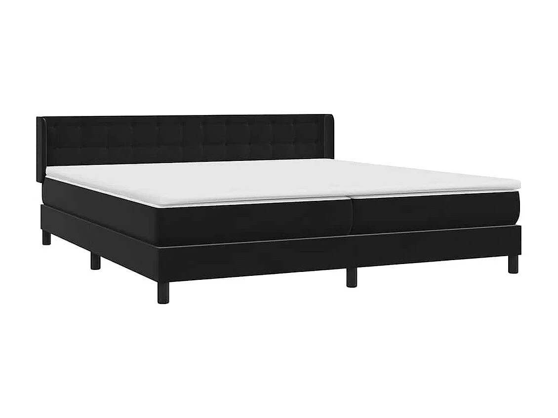 Cama box spring con colchón terciopelo negro 180x220 cm