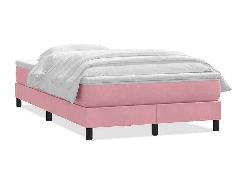 Sommier à lattes de lit avec matelas rose 120x210 cm velours