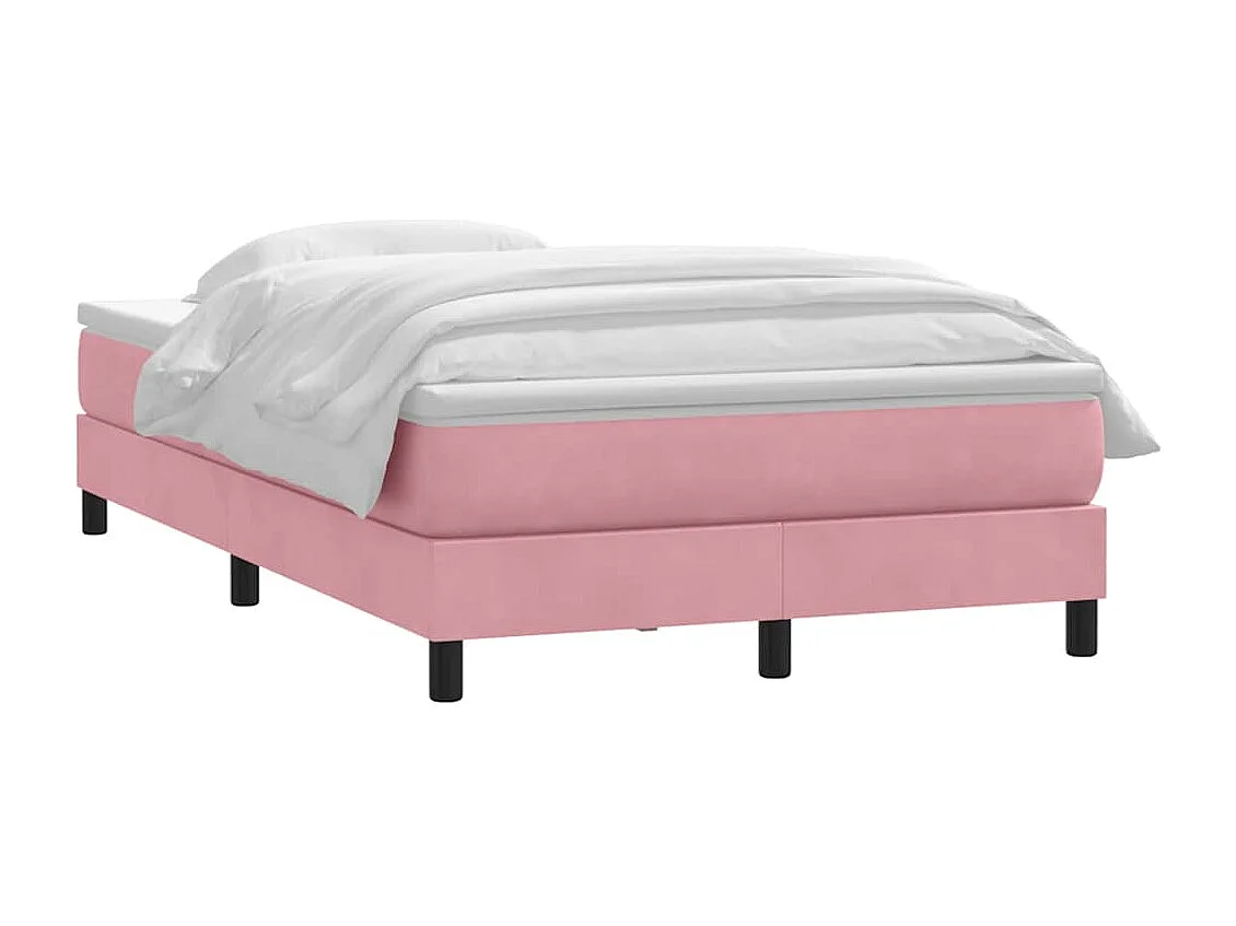 Sommier à lattes de lit avec matelas rose 120x210 cm velours