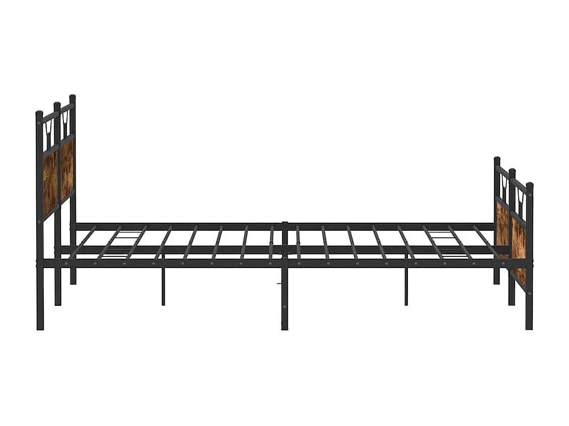 Estrutura de cama sem colchão 193x203cm metal carvalho fumado