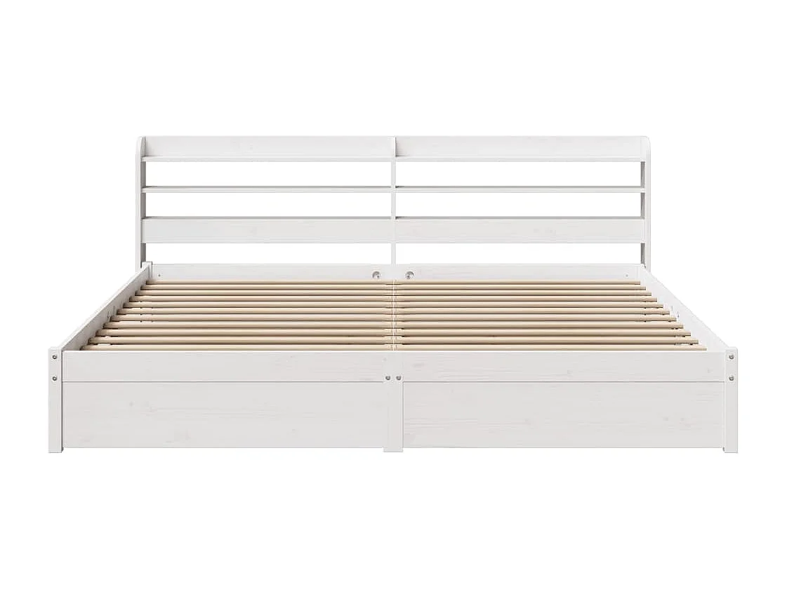 Bedframe met hoofdeinde zonder matras 180x200 cm wit