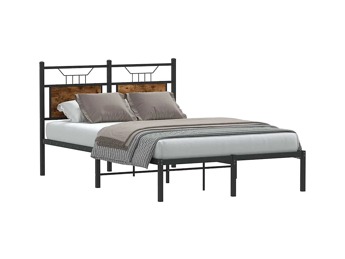 Cadre de lit sans matelas chêne fumé 120x200 cm bois ingénierie