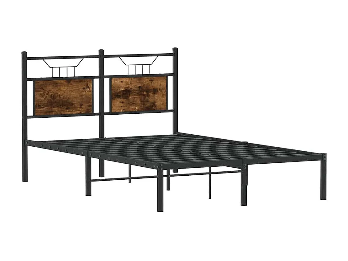Cadre de lit sans matelas chêne fumé 120x200 cm bois ingénierie