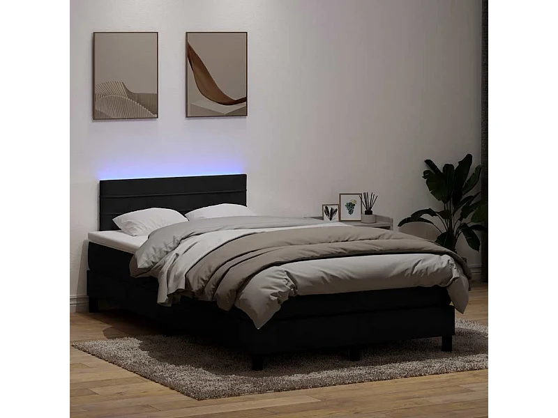 Boxspring met matras fluweel zwart 120x210 cm