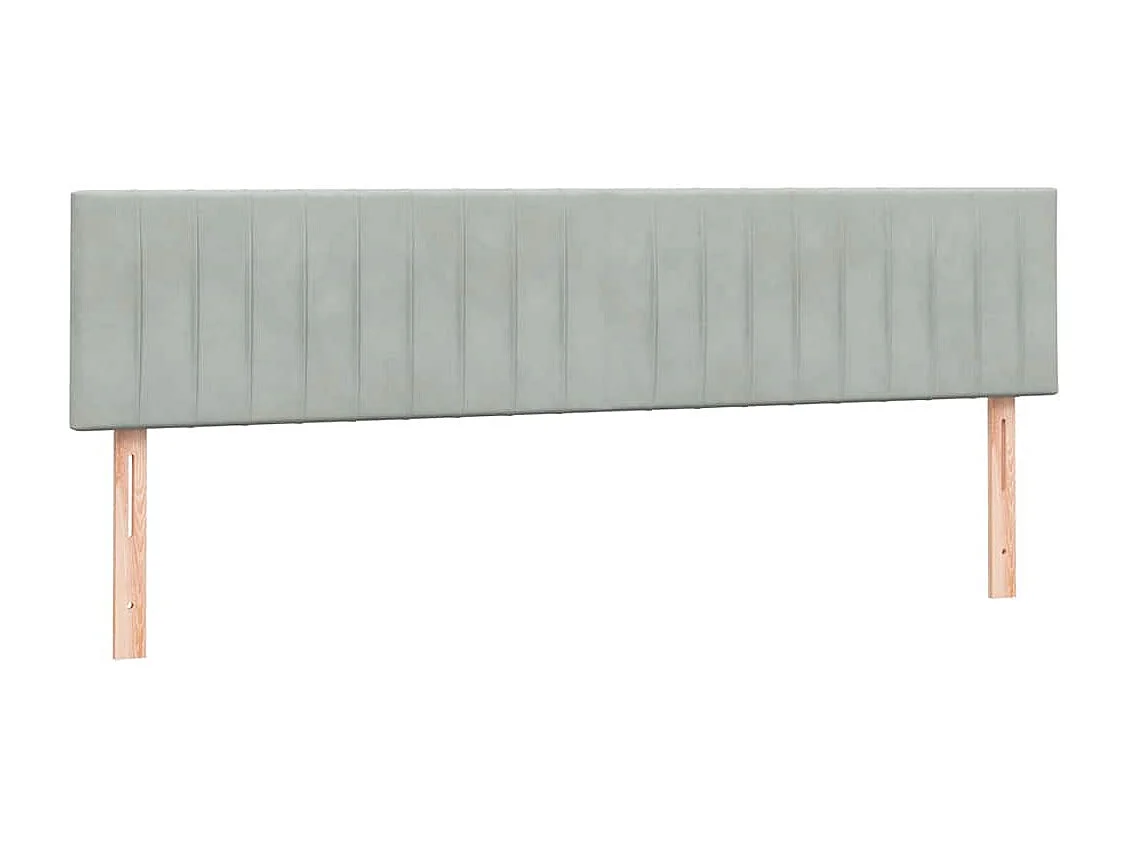 Cama box spring con colchón terciopelo gris claro 180x210 cm