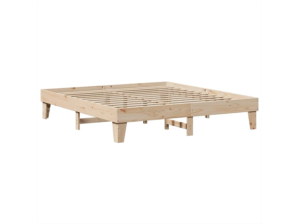 Lit bibliothèque sans matelas 180x200 cm bois massif de pin
