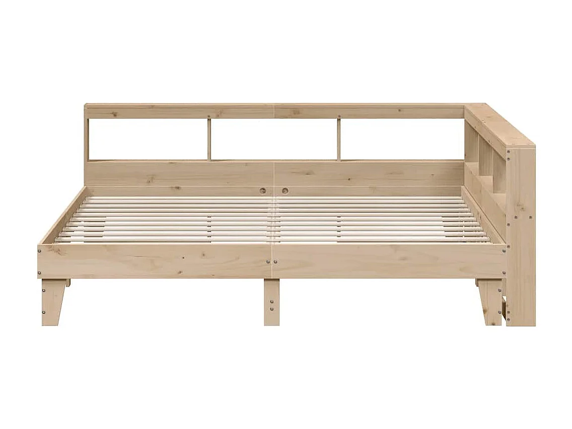 Lit bibliothèque sans matelas 180x200 cm bois massif de pin