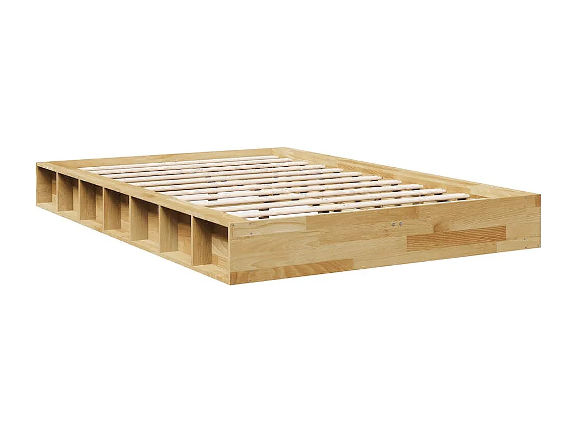 Cadre de lit sans matelas 120x190 cm bois massif de chêne