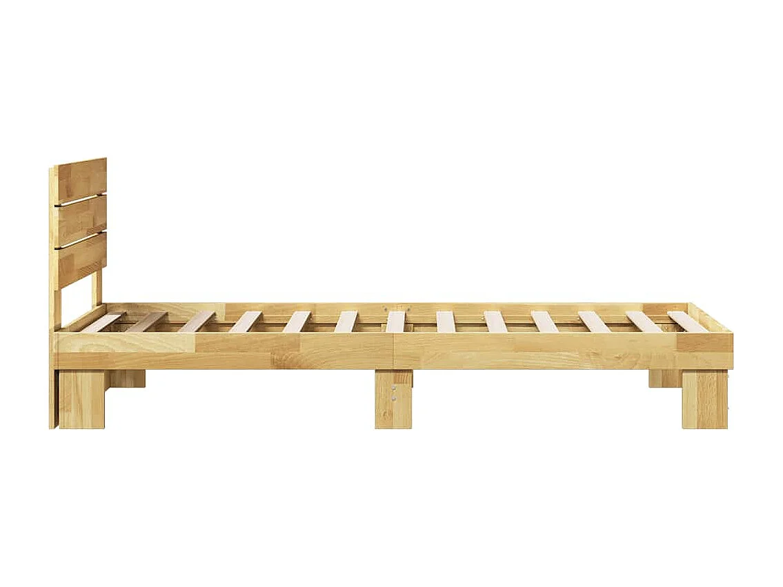 Bedframe hoofdeinde zonder matras 90x190 cm massief hout eiken