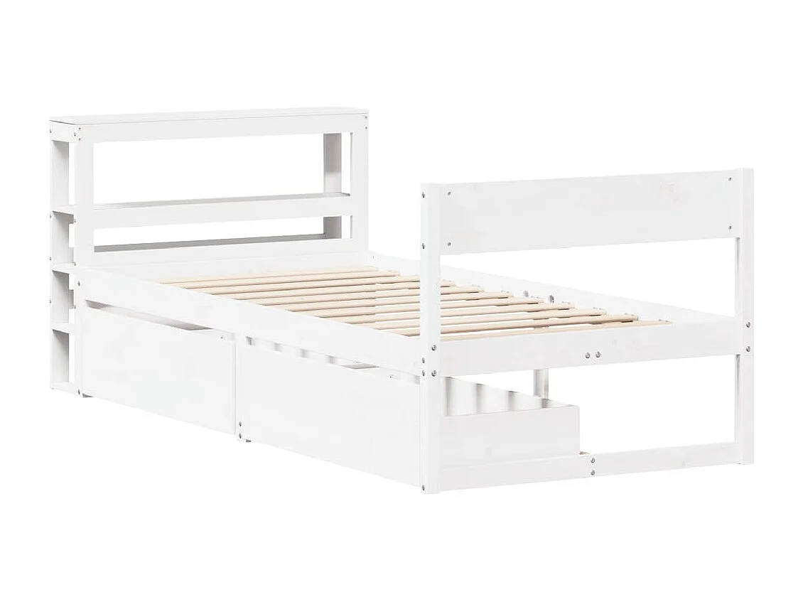 Cadre de lit sans matelas blanc 100x200 cm bois de pin massif