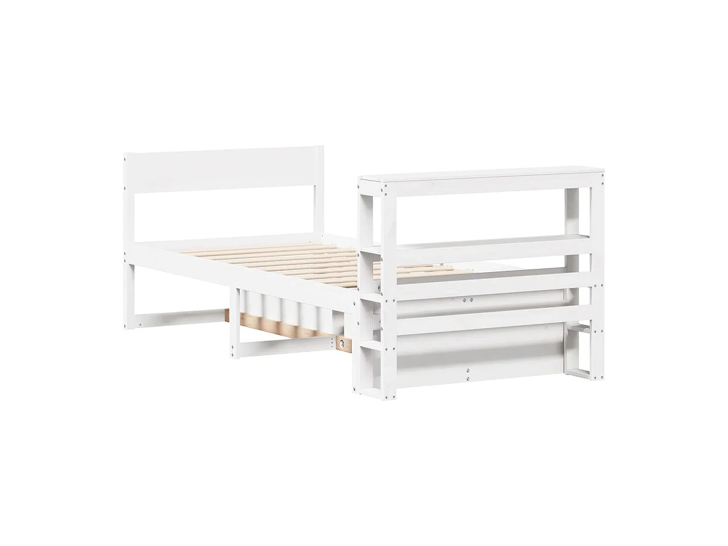 Cadre de lit sans matelas blanc 100x200 cm bois de pin massif