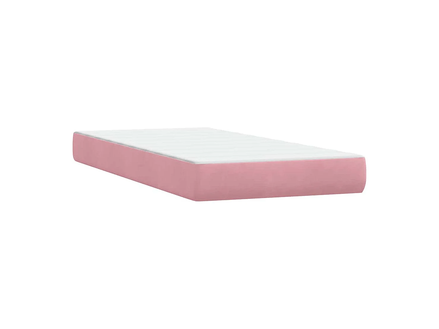 Sommier à lattes de lit avec matelas rose 100x220 cm velours