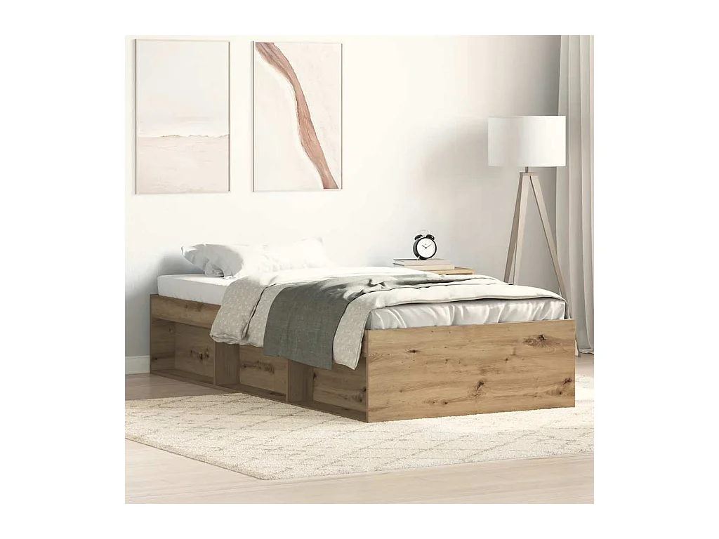 Cadre de lit sans matelas chêne artisanal 90x200 cm