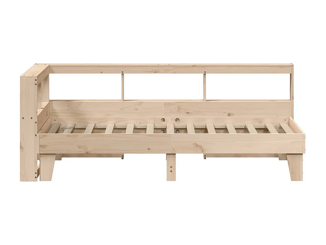 Cama con estantería sin colchón madera maciza de pino 75x190 cm