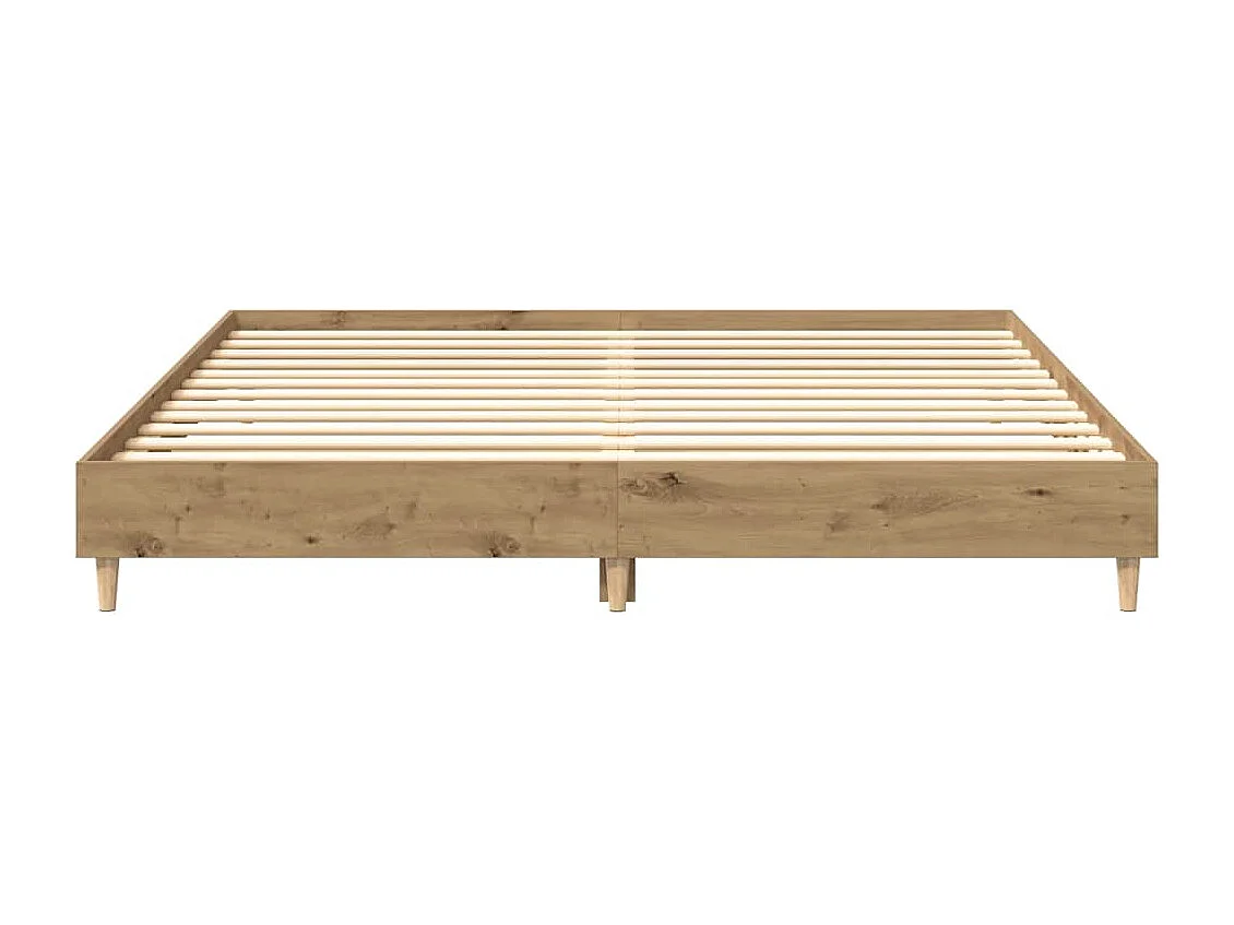 Estructura de cama sin colchón roble artesanal 200x200 cm