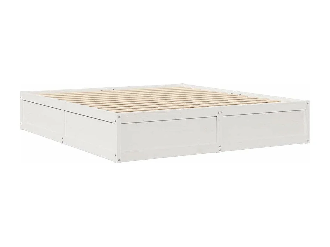 Bed met boekenkast zonder matras grenenhout wit 180x200 cm