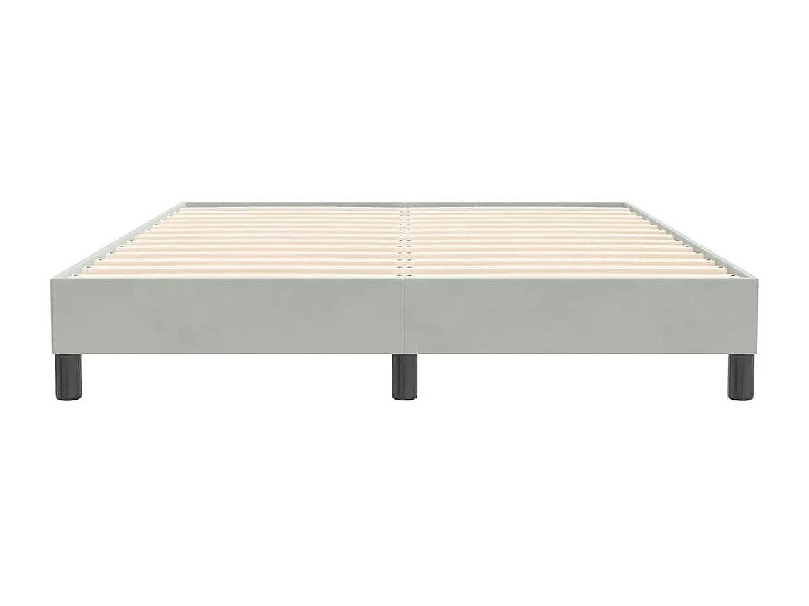 Cama box spring sin colchón terciopelo gris claro 160x210 cm