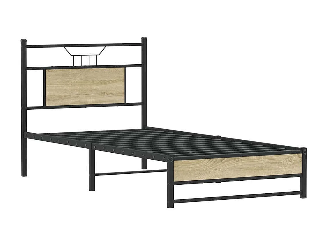 Cadre de lit sans matelas chêne sonoma 90x190 cm