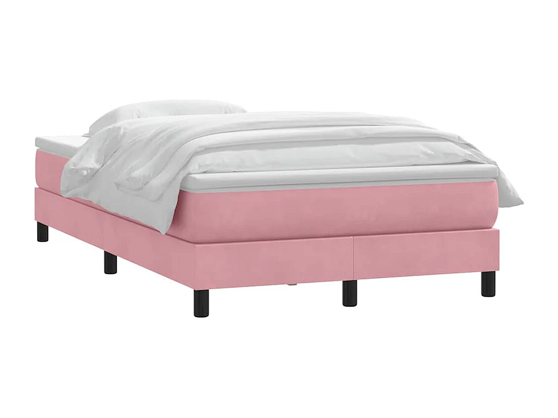 Boxspring met matras fluweel roze 120x220 cm