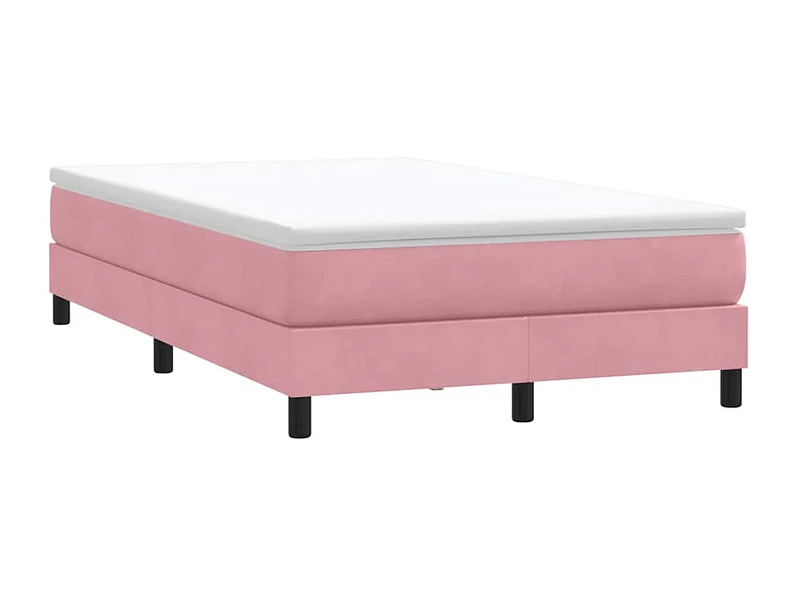 Boxspring met matras fluweel roze 120x220 cm