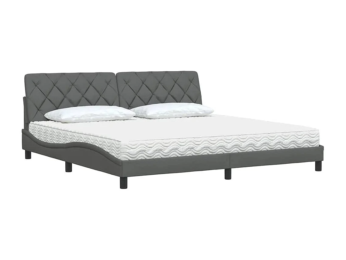 Bed met matras stof donkergrijs 200x200 cm