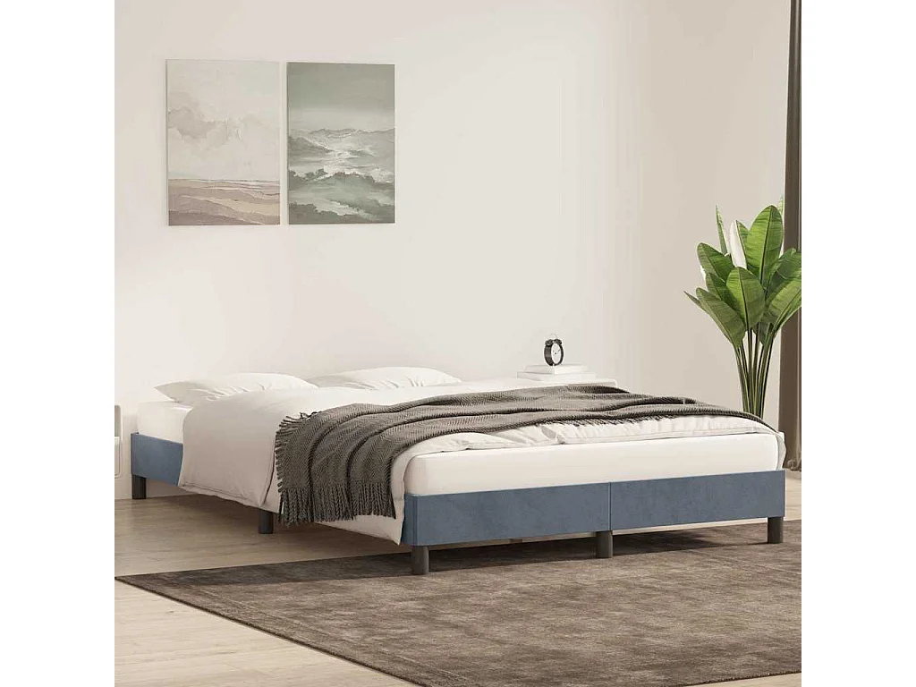 Bedframe zonder matras 140x220 cm fluweel donkergrijs