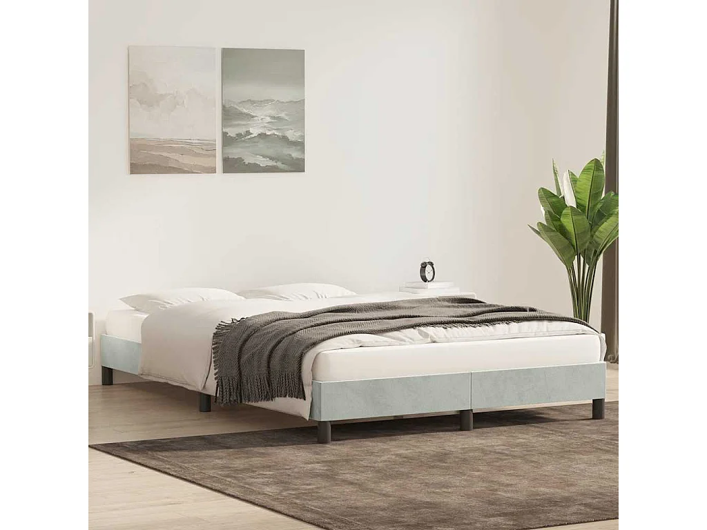 Bedframe zonder matras 140x210 cm fluweel lichtgrijs