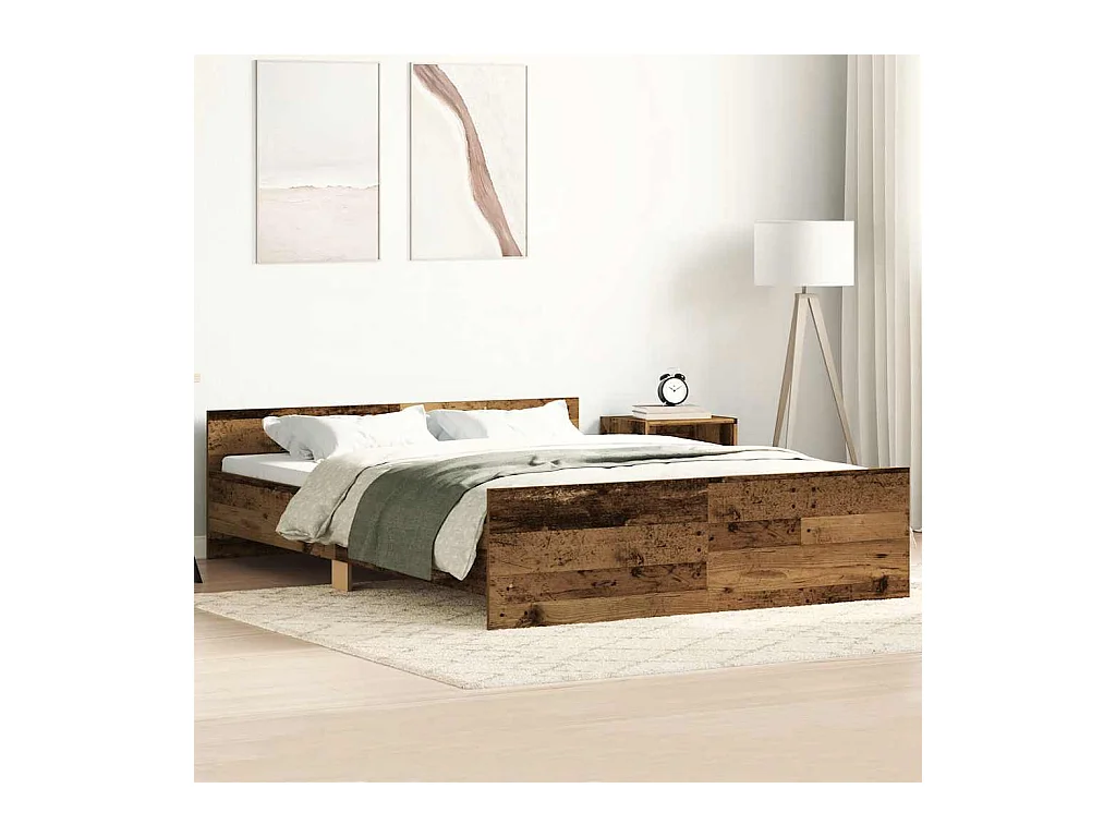 Bedframe zonder matras 150x200 cm bewerkt hout oud hout