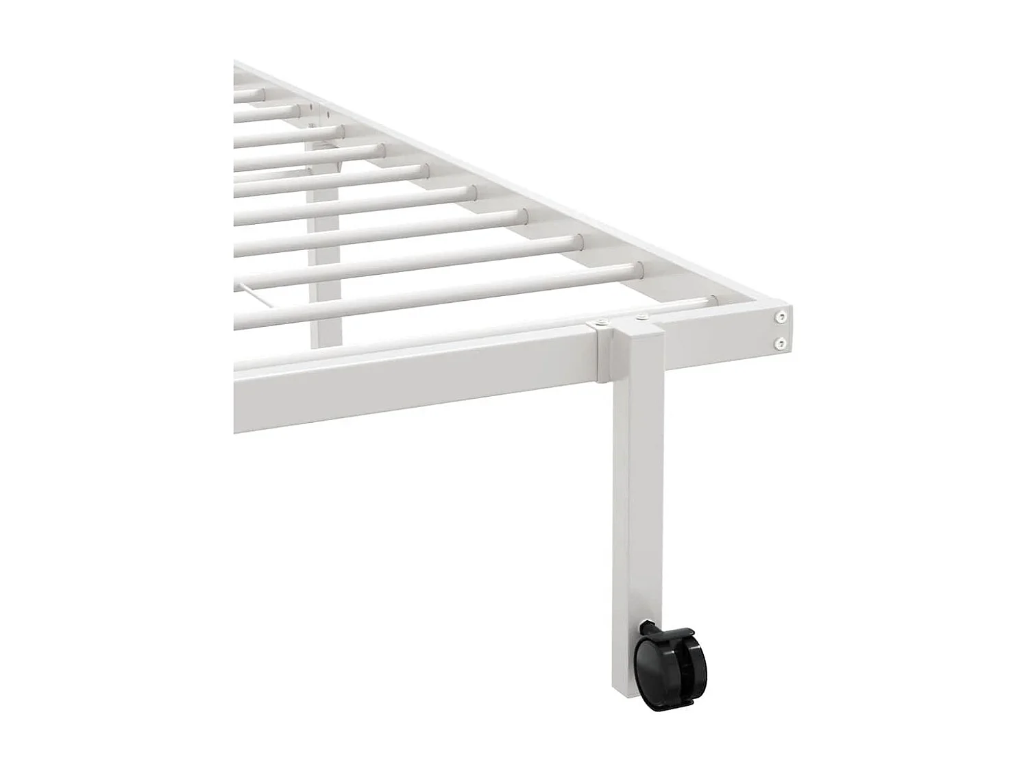 Cadre de lit sans matelas pliable blanc 107x203 cm acier