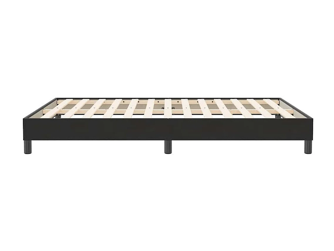 Cama box spring sin colchón cuero sintético negro 140x210 cm