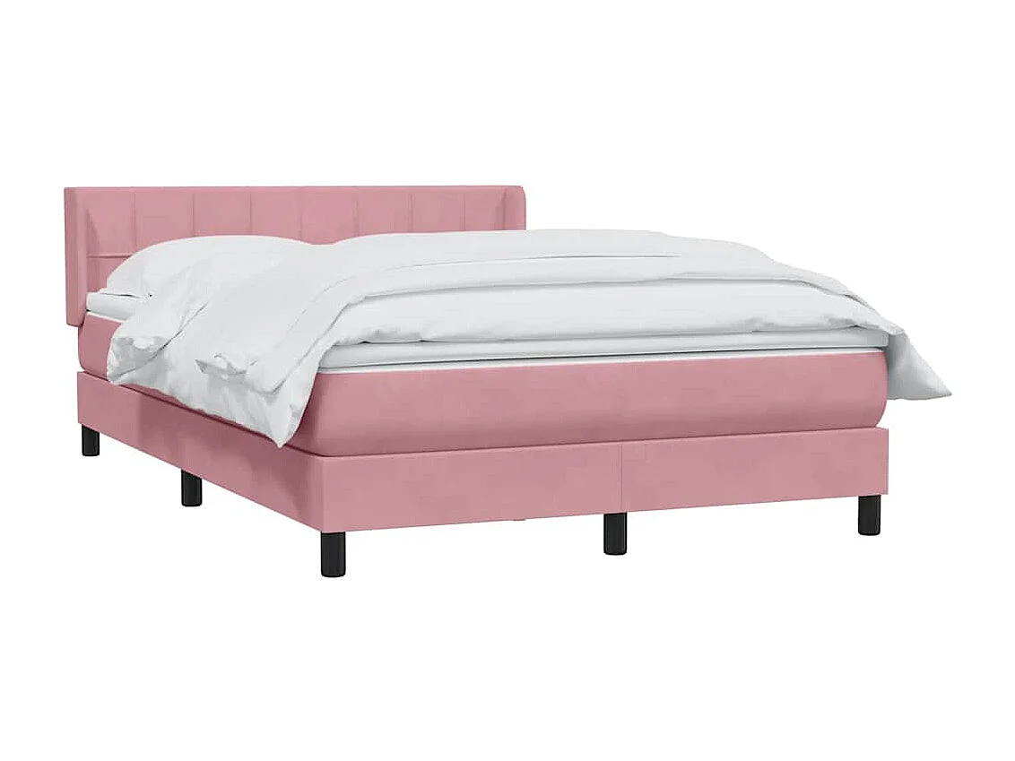 Cama com molas/colchão 140x210 cm veludo Rosa