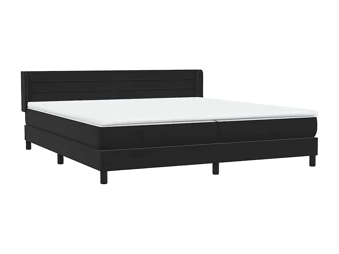 Cama box spring con colchón terciopelo negro 180x220 cm