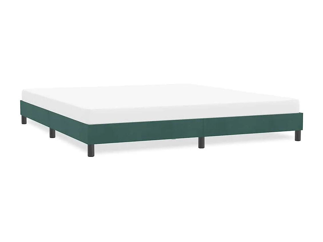 Cadre de lit sans matelas vert foncé 180x210 cm velours