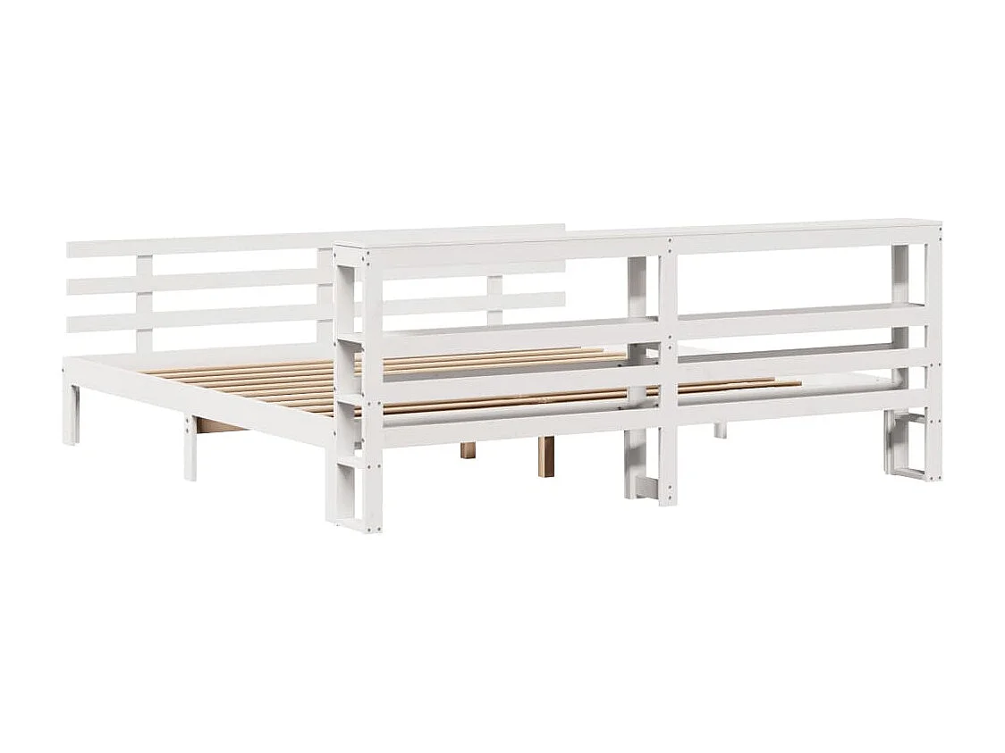 Bedframe met hoofdeinde zonder matras 180x200 cm wit