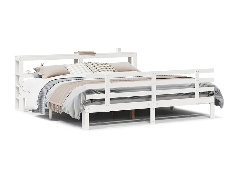 Bedframe met hoofdeinde zonder matras 180x200 cm wit