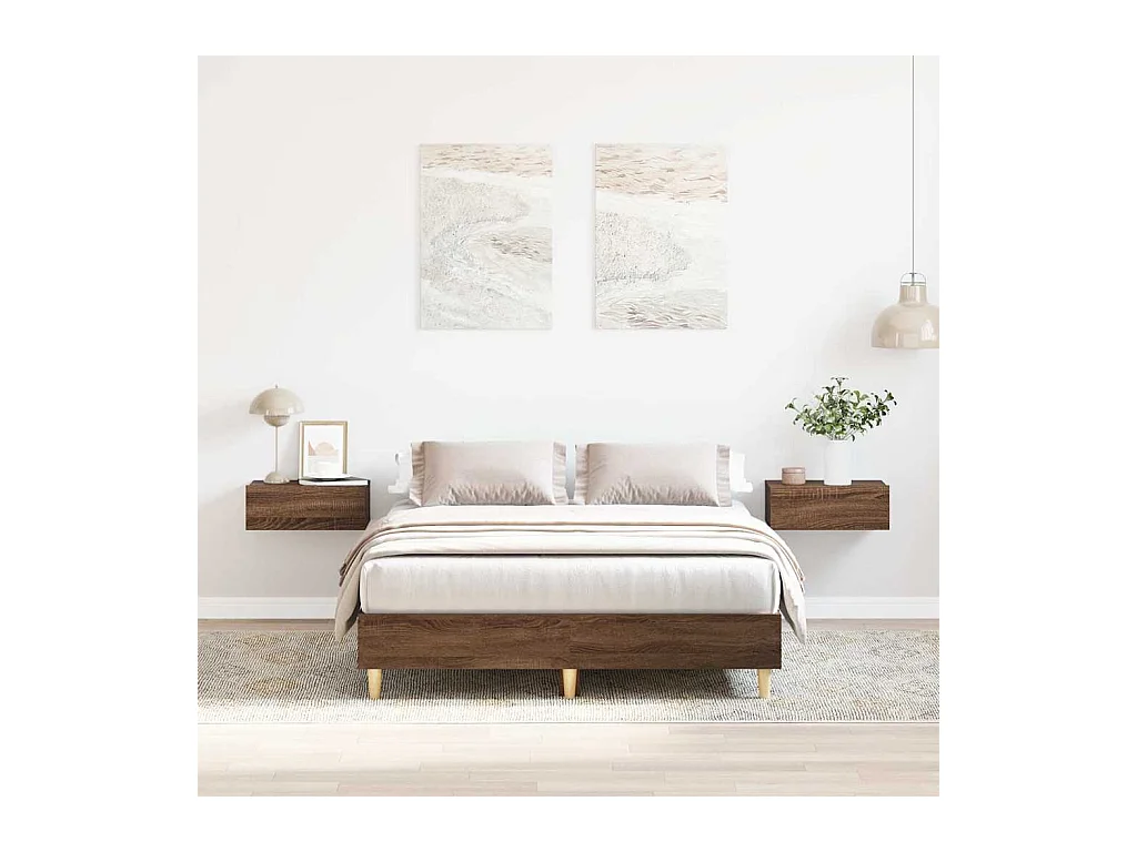 Cadre de lit sans matelas chêne marron 120x190 cm