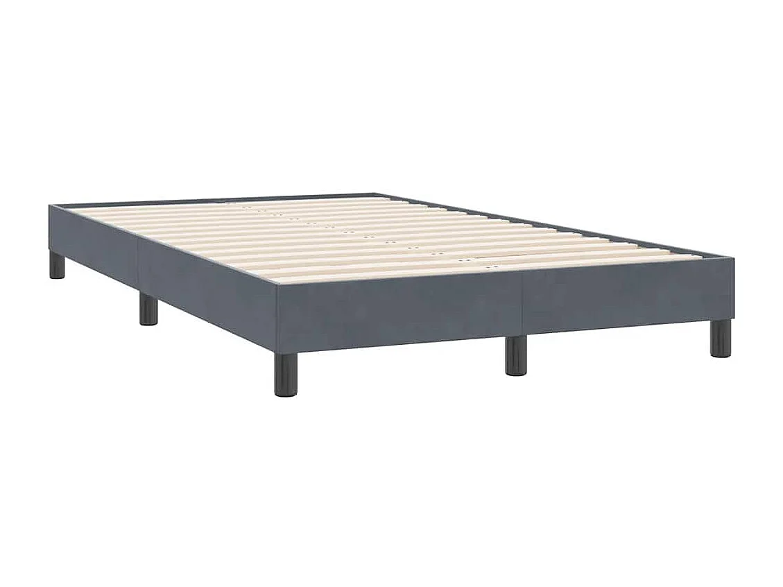 Cama boxspring com colchão 120x220 cm veludo cinzento-escuro