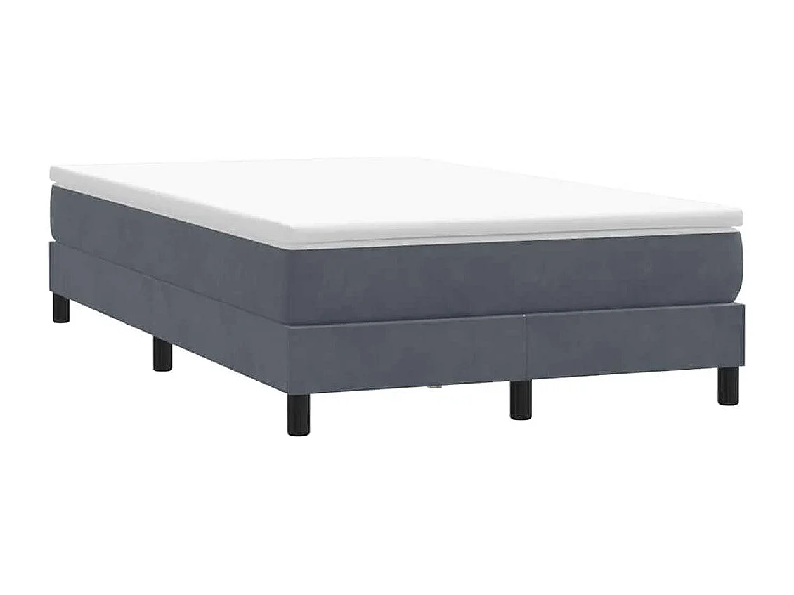 Cama boxspring com colchão 120x220 cm veludo cinzento-escuro