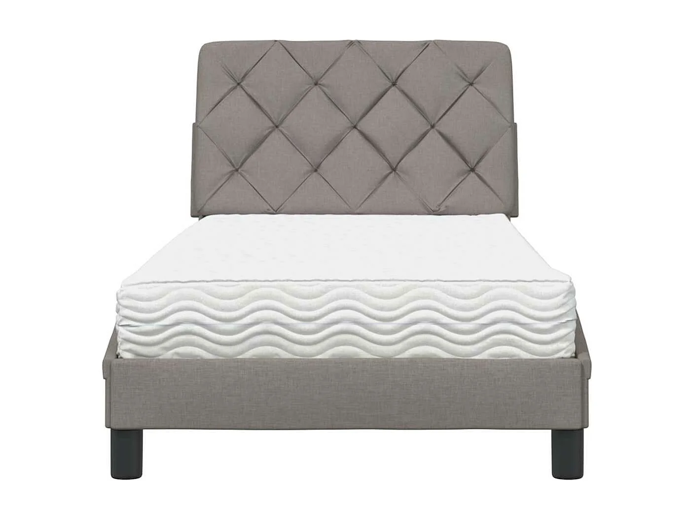 Bed met matras stof taupe 90x200 cm