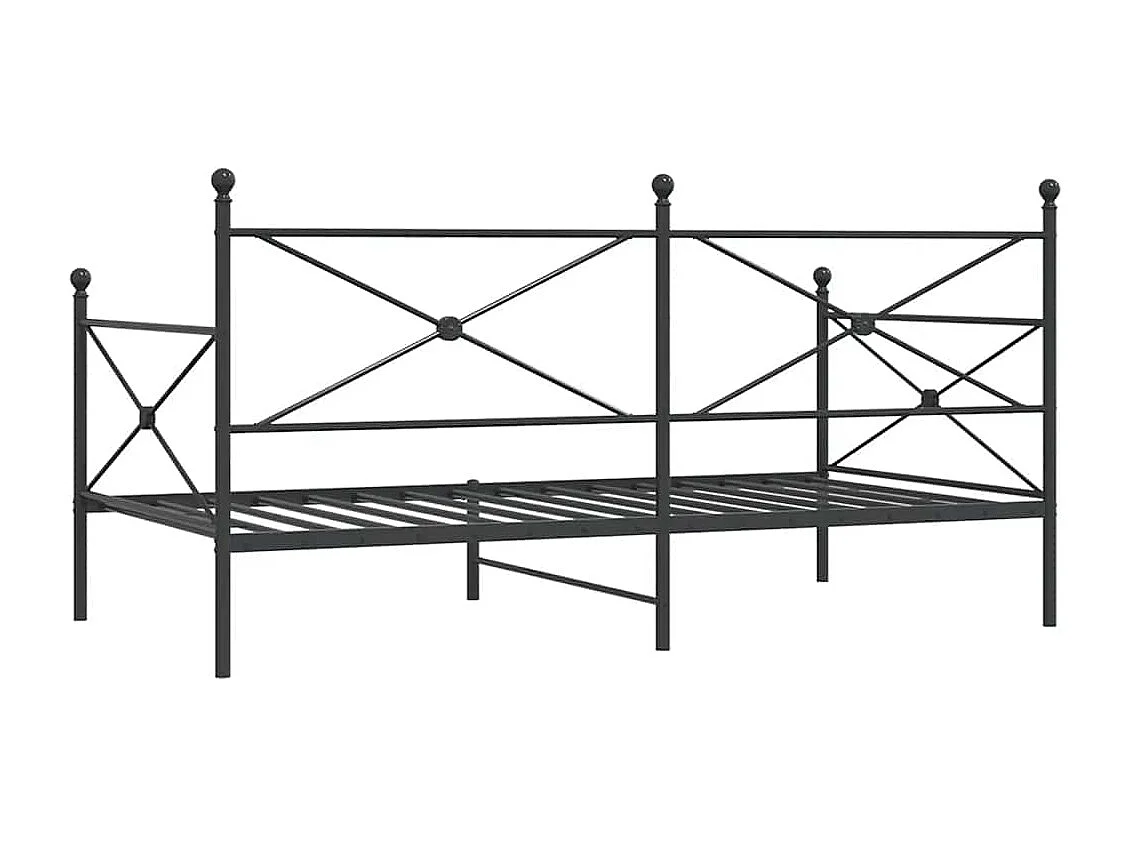 Slaapbank zonder matras 107x203 cm staal zwart