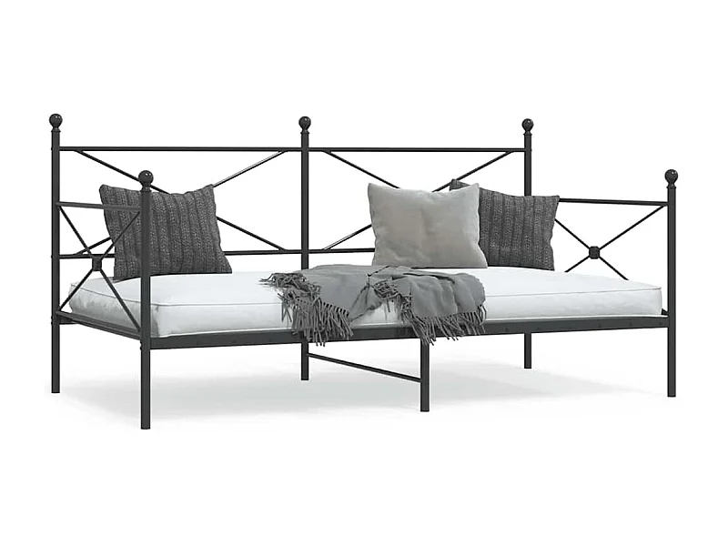 Slaapbank zonder matras 107x203 cm staal zwart