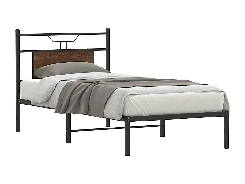 Bedframe zonder matras bewerkt hout bruin eikenkleur 80x200 cm