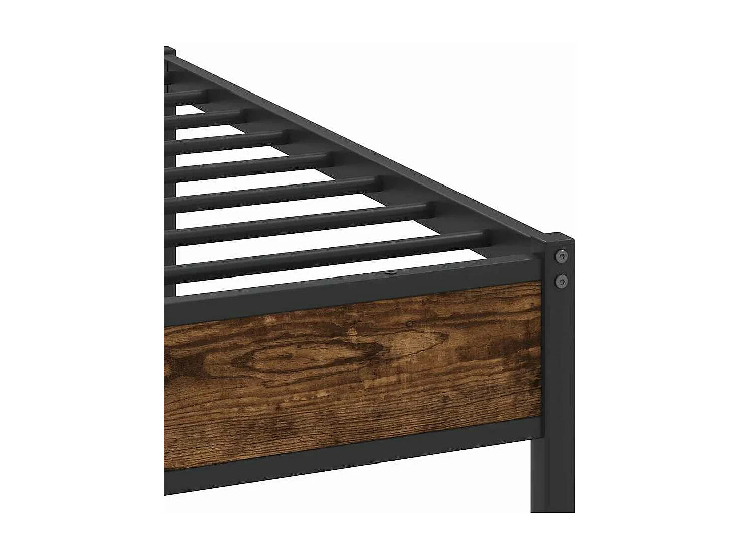 Cadre de lit en métal sans matelas chêne fumé 200x200 cm