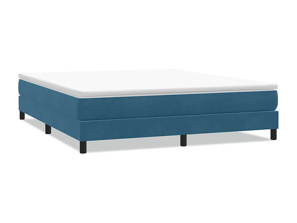 Cama com molas sem colchão 180x220 cm veludo azul-escuro