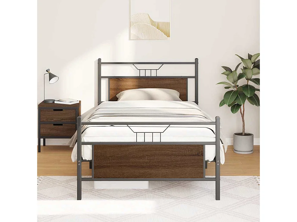 Cadre de lit sans matelas chêne marron 100x200 cm