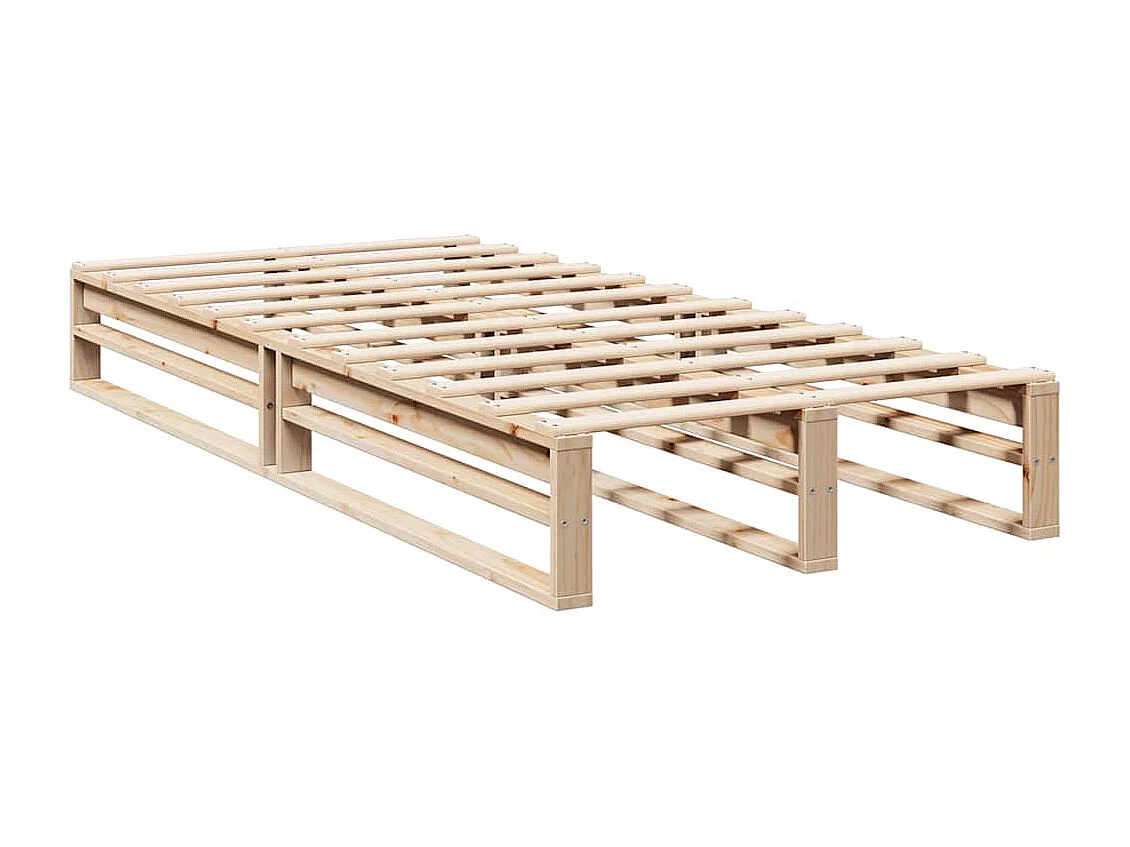 Lit bibliothèque sans matelas 90x200 cm bois de pin massif